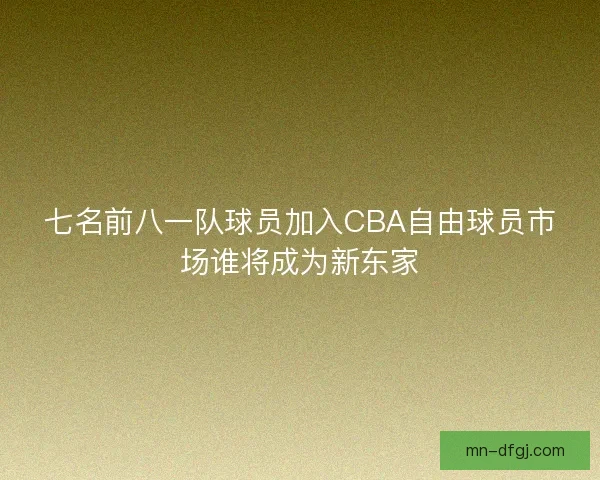 七名前八一队球员加入CBA自由球员市场谁将成为新东家