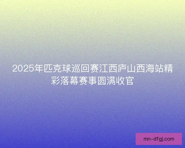 2025年匹克球巡回赛江西庐山西海站精彩落幕赛事圆满收官 2025年匹克球巡回赛江西庐山西海站精彩落幕赛事圆满收官